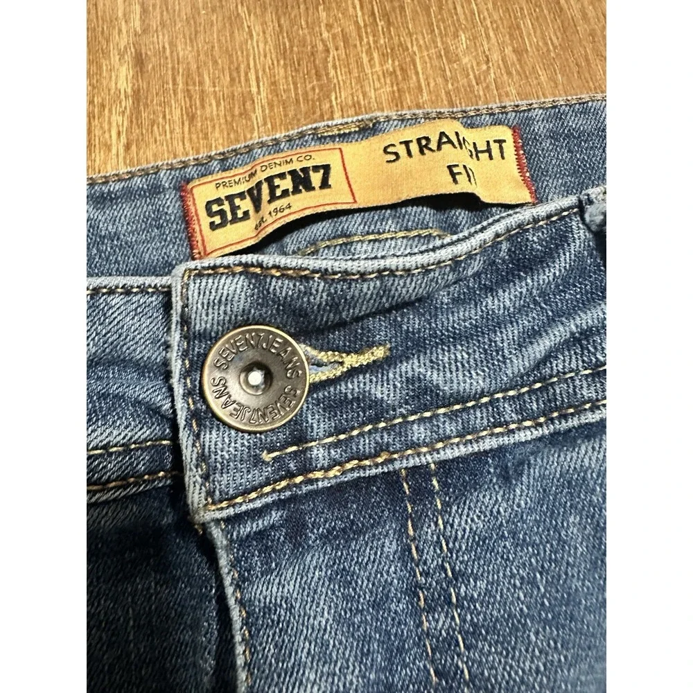 Seven7 Jeans Mens Straight Fit Blue Denim 36x30 Medium Wash Classic